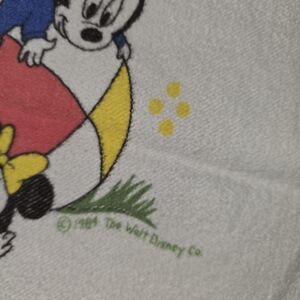 Vintage Disney Mickey Mouse Crib Comforter & Silk Lined Blanket